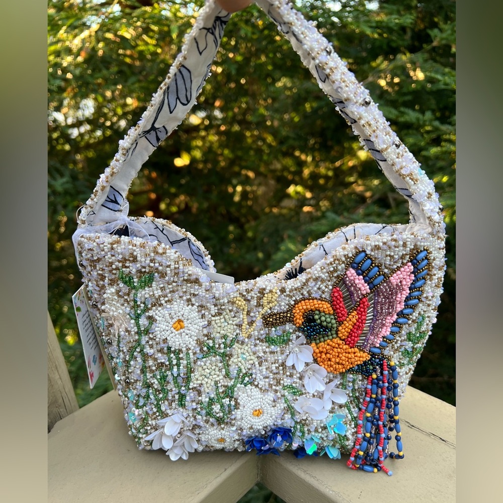 Humming Bird Beaded Bag by Made in India - Picture 2 of 4